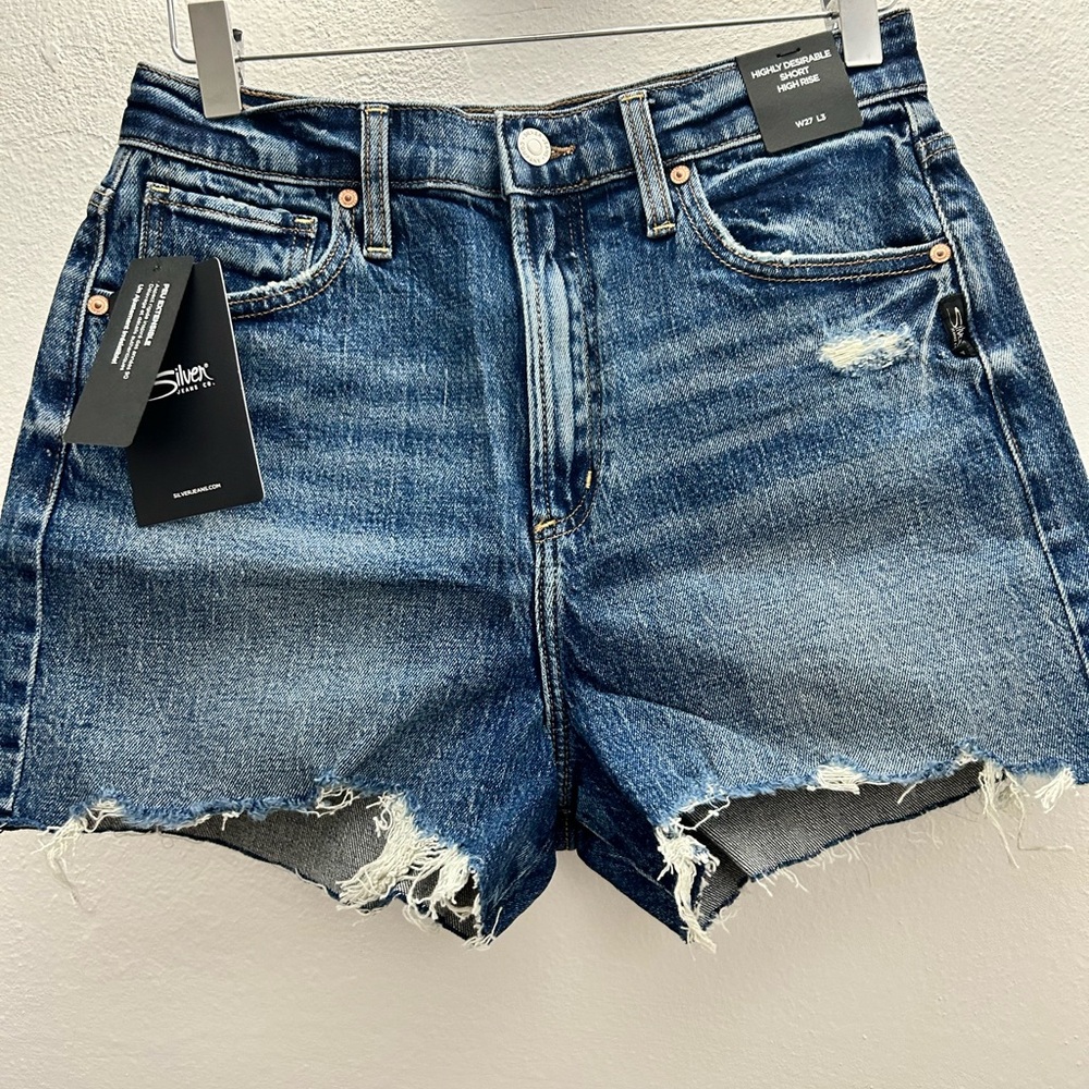 Silver Jeans Women's Distressed Blue Jean Shorts
